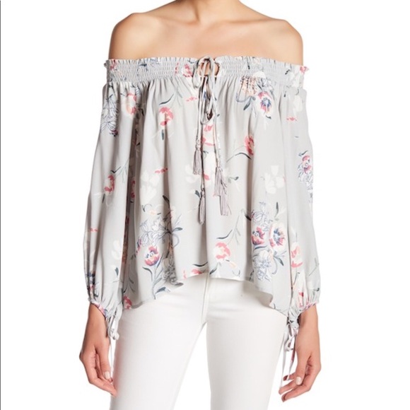 Astr Tops - ASTR The Label Off the Shoulder Grey Blouse